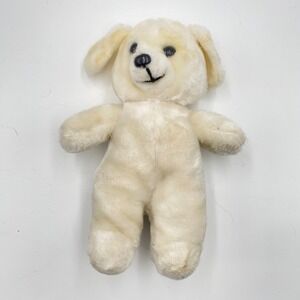 Vintage Plush White Dog Stuffed Animal Toy Cream Puppy Kids 12"‎